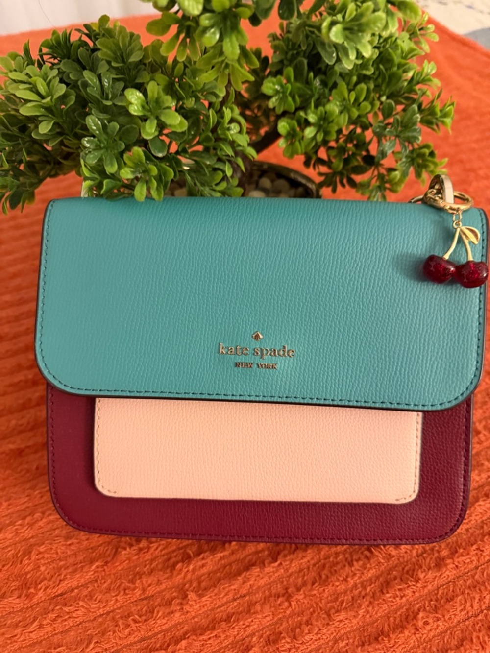 kate spade Colorblock Crossbody in Teal, Pink & Burgundy - Picture 12 of 16